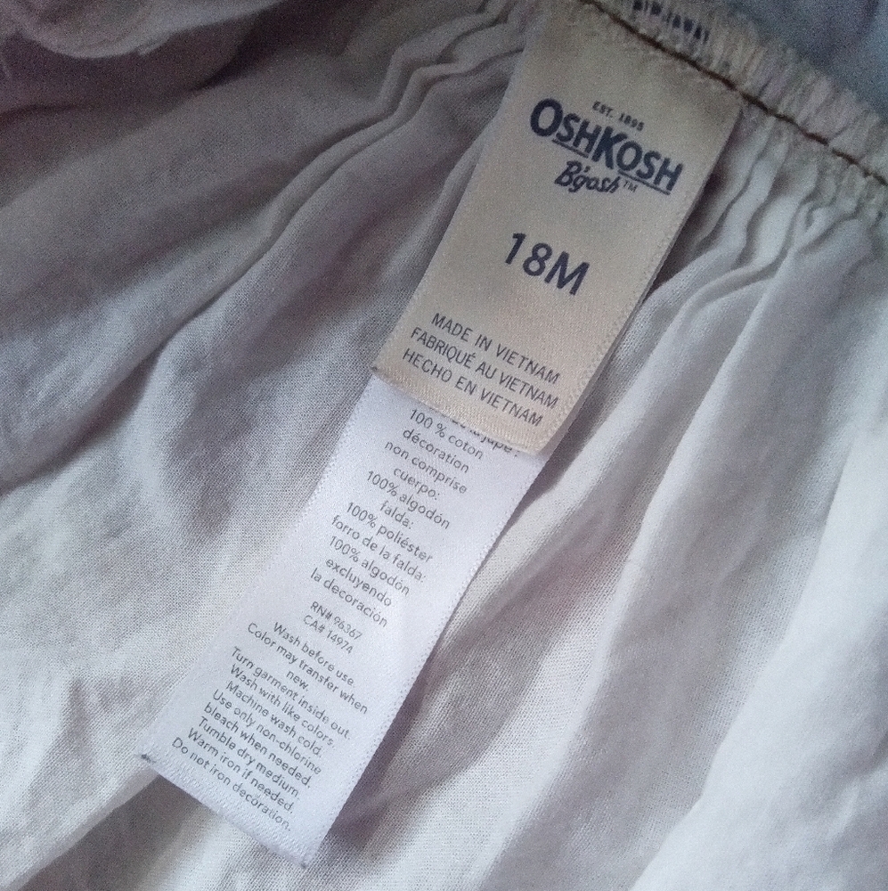 OSHKOSH B’GOSH Dress Floral Denim Overalls - Picture 3 of 5